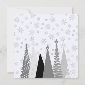 Monochromatische winter witte kerst kaart