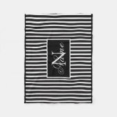 Monochrome aangepaste monogram fleecedeken fleece deken (Voorkant)