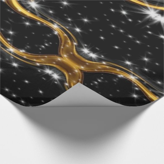 Monochrome Abstract Opulence: High-End Gold Textur Cadeaupapier (Hoek)