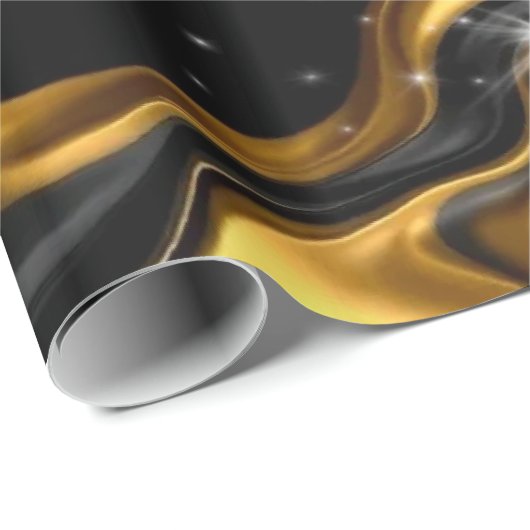 Monochrome Abstract Opulence: High-End Gold Textur Cadeaupapier (Rol Hoek)