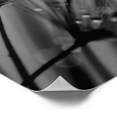 Monochrome achtergrond van mousserende dauw Dandel Poster (Hoek)