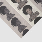 Monochrome Afrofuturist Queens Tissuepapier (Detail)