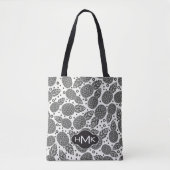 Monochrome anananassen | Monogram Draagtas (Voorkant)