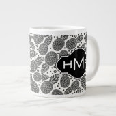 Monochrome anananassen | Monogram Jumbo Mok (Voorkant rechts)