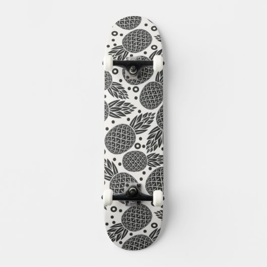 Monochrome anananassen skateboard (Voorkant)