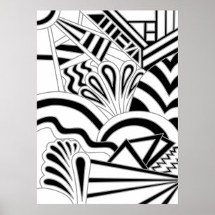 Monochrome art Deco Design. Poster