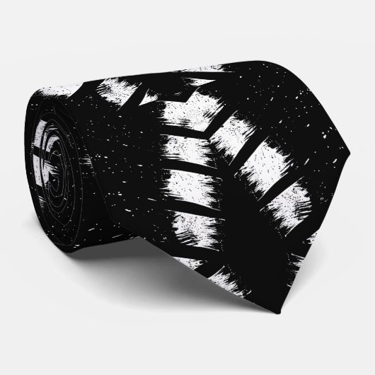 Monochrome Art Grunge Design Statement Stropdas (Opgerold)