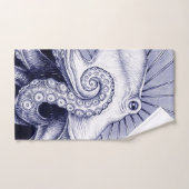 Monochrome bleu octopus pourpre (Serviette à main)