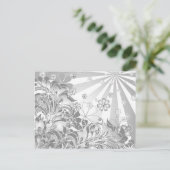 monochrome bloemen briefkaart (Staand voorkant)