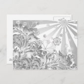 monochrome bloemen briefkaart (Voorkant / Achterkant)