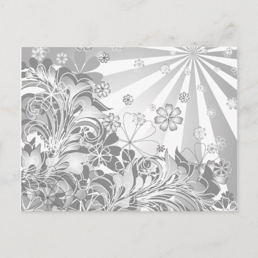 monochrome bloemen briefkaart (Voorkant)