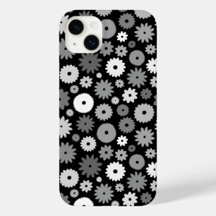 Monochrome Bloemen Herhalend Patroon Case-Mate iPhone 14 Plus Hoesje