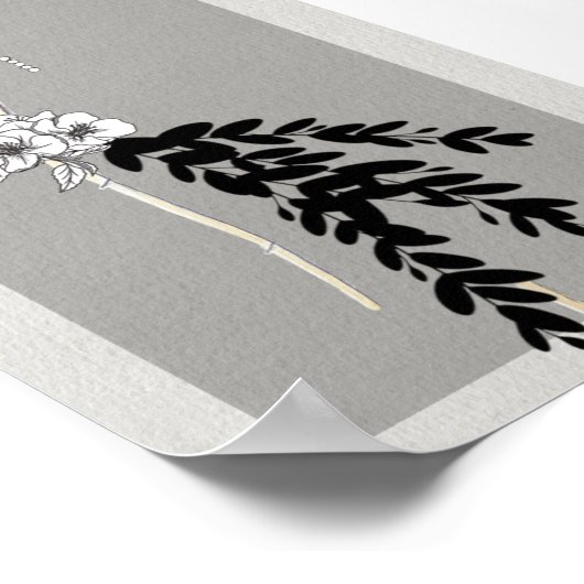 Monochrome bloesems poster (Hoek)