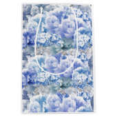 Monochrome Blue, gemengd, Bouquet, medium Gift Bag Medium Cadeauzakje (Voorkant)