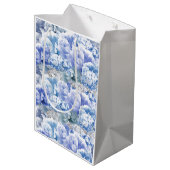 Monochrome Blue, gemengd, Bouquet, medium Gift Bag Medium Cadeauzakje (Achterkant Gekanteld)