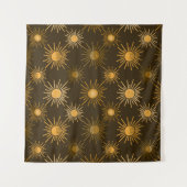 Monochrome boho-zonnepatroon wandkleed (Voorkant)