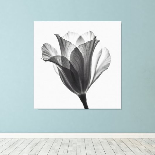 Monochrome botanical fine art photograph canvas afdruk (Insitu (Houten vloer))