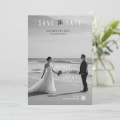 Monochrome bruiloft uitnodiging (Staand voorkant)