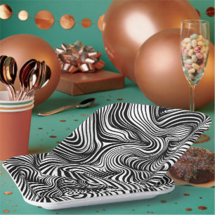 monochrome caleidoscoop papieren bordje