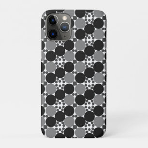 Monochrome cirkels: Abstract zwart wit en grijs, iPhone 11 Pro Hoesje