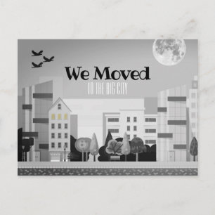 Monochrome City Skyline We hebben de aankondiging Briefkaart