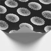 Monochrome Dahlia Cadeaupapier (Hoek)