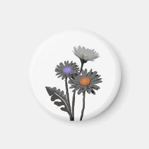 Monochrome Daisys magnet Magneet