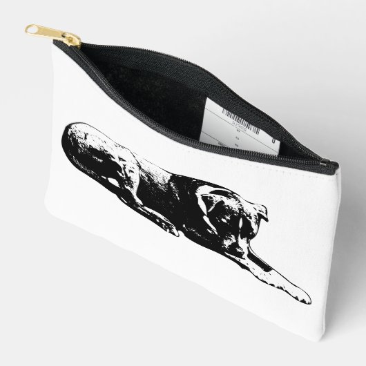 Monochrome Dog Zip Pouch Etui (Open)