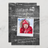 Monochrome Éclairer ! Carte de Noël (Devant / Derrière)