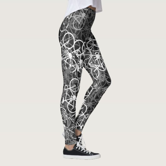 Monochrome fietspatroon - Leggings van de fietser (Rechts)