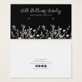 Monochrome Floral ・ Boucles d'oreilles Carte d'aff (Devant & derrière)