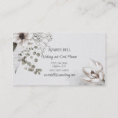 Monochrome Floral Wedding and Event Planner Visitekaartje (Achterkant)