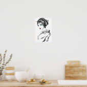 Monochrome geisha poster (Keuken)