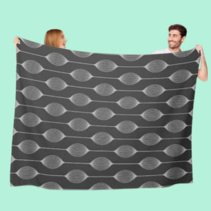 Monochrome Geometrie – Abstract Patroon Fleece Deken