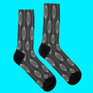 Monochrome Geometrie – Abstracte Patroon Crew Soks Sokken