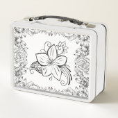 Monochrome grafische kunst, mooie bloem (Achterkant)