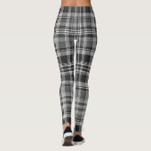 Monochrome Gray Black White Tartan Plaid Leggings (Achterkant)