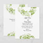 Monochrome Green Wreath Wedding Invitation Kaart (Voorkant / Achterkant)