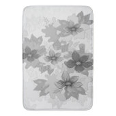 Monochrome grijze bloemen badmat (Voorkant Verticaal)