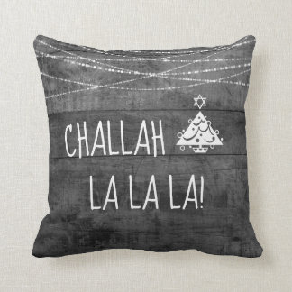 Monochrome grijze Challah La La Chrismukkah Icon Kussen