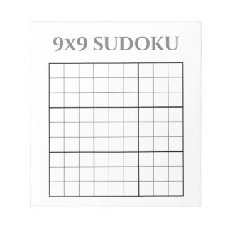 Monochrome grijze en witte 9x9 Sudoku-Sjabloon Notitieblok