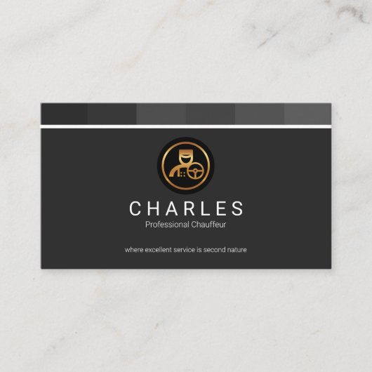 Monochrome grijze strap visitekaartje (Voorkant)