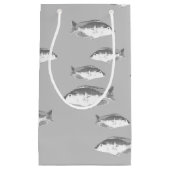 Monochrome grijze vis klein cadeauzakje (Voorkant)