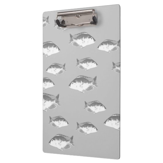 Monochrome grijze vis klembord (Links)