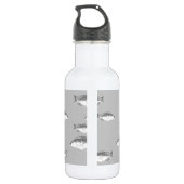 Monochrome grijze vis waterfles  (Achterkant)
