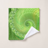 Monochrome groene wervelfractal bad handdoek (Wasdoekje)