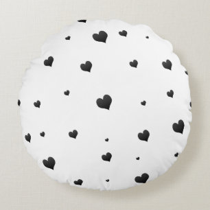 Monochrome harten minimalistische liefde ronde pol rond kussen