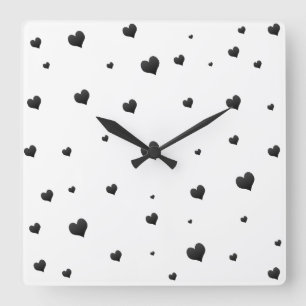 Monochrome harten minimalistische liefde vierkante klok