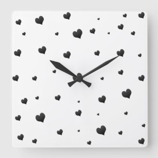 Monochrome harten minimalistische liefde vierkante klok