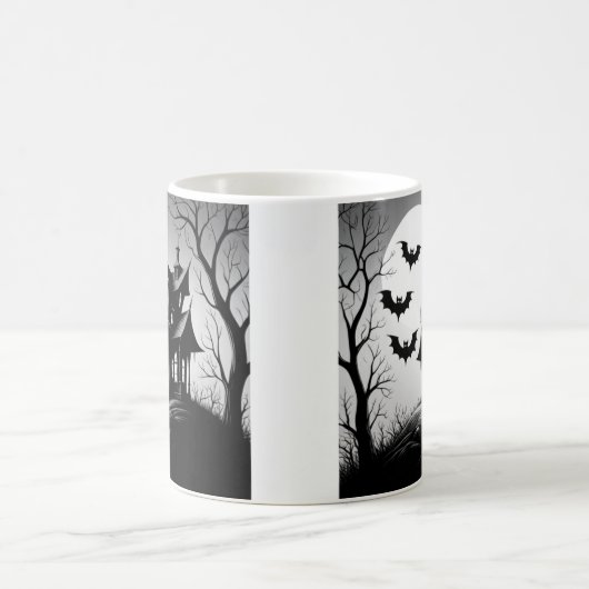 Monochrome Haunted House Mug (Centre)